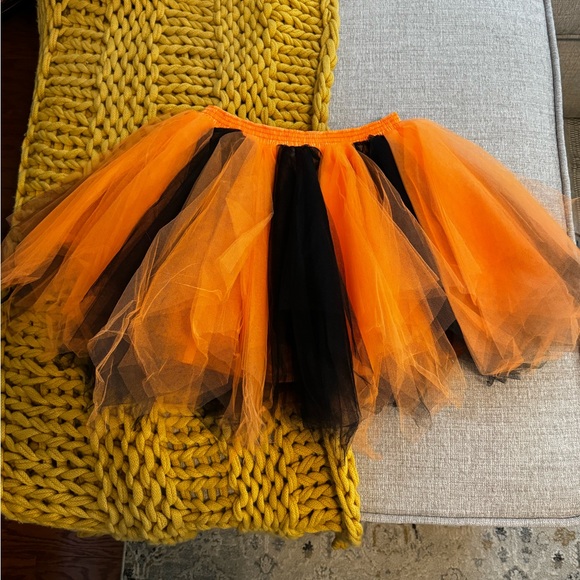 Women's Tutu Tulle Petticoat Ballet Bubble Skirts Short Fluffy, Orange/Black OS - Picture 8 of 11